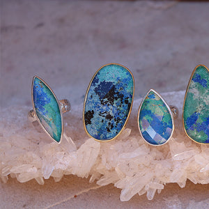 Azurite Crystal Ring