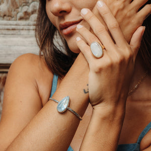 Your Center Cuff || Rainbow Moonstone