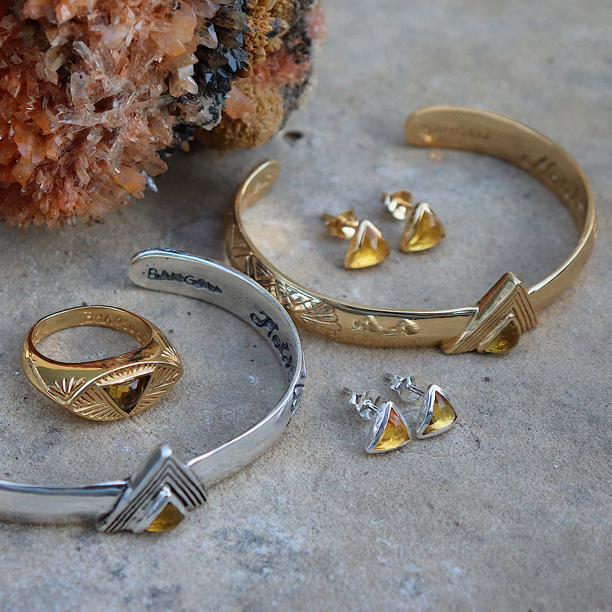 Petit Pyramid Earring : Citrine