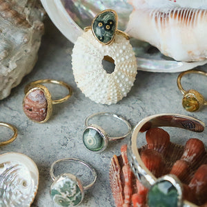 Ocean Jasper Elfin Ring