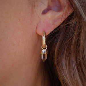 Wand Hoop Earrings || Citrine