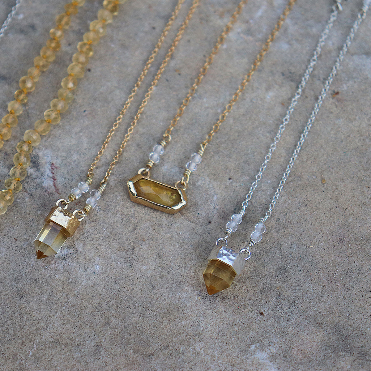 Wand Necklace || Citrine