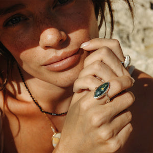 Ocean Jasper Elfin Ring