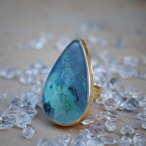 Azurite Crystal Ring