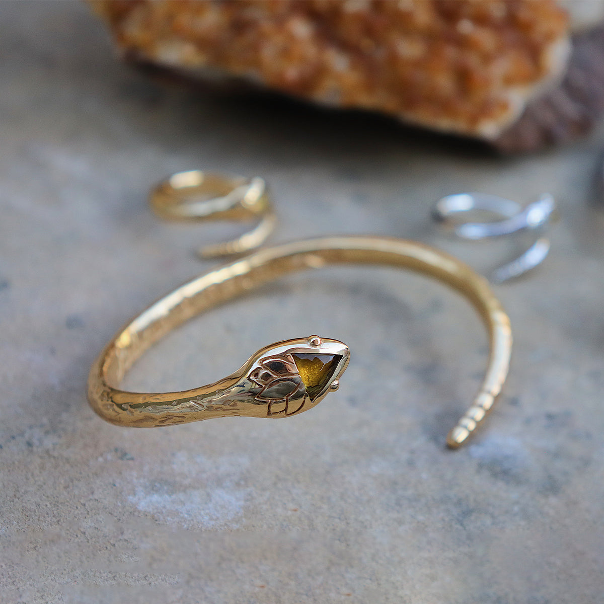 Serpent Cuff || Citrine
