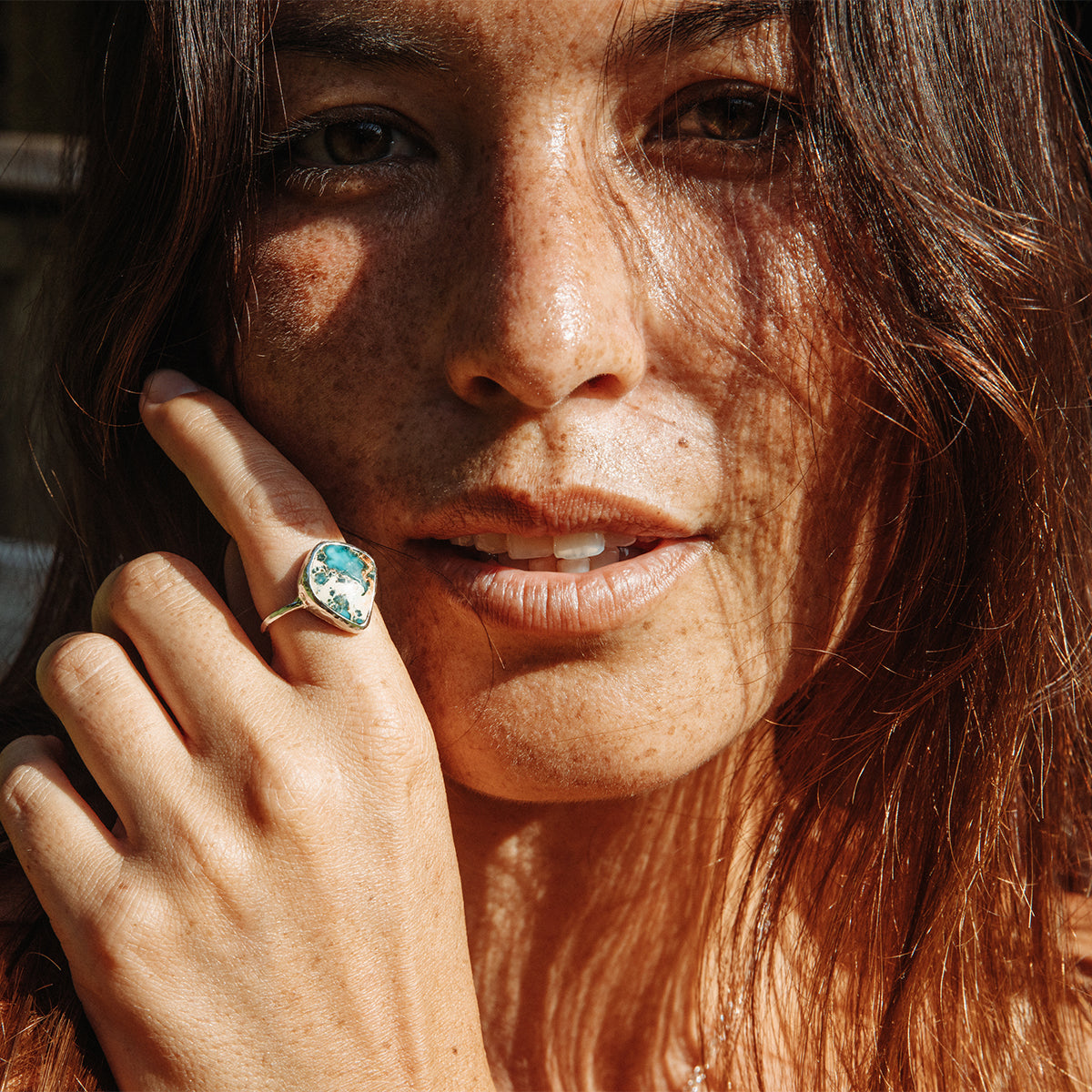 Copper Chrysocolla Elfin Ring