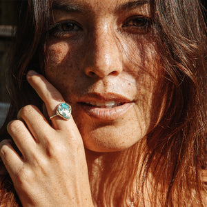 Copper Chrysocolla Elfin Ring