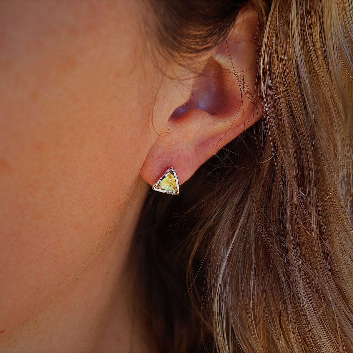 Petit Pyramid Earring : Citrine