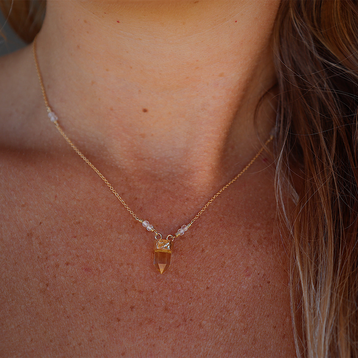 Wand Necklace || Citrine