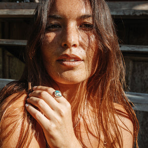 Copper Chrysocolla Elfin Ring