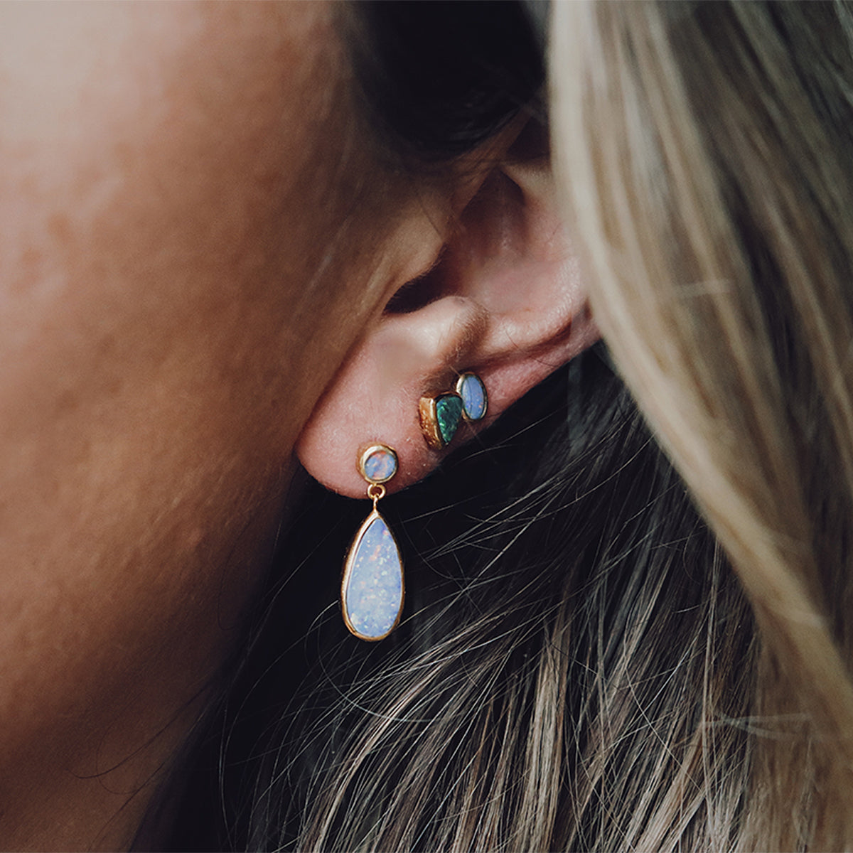 Fallen Star Earrings || oval