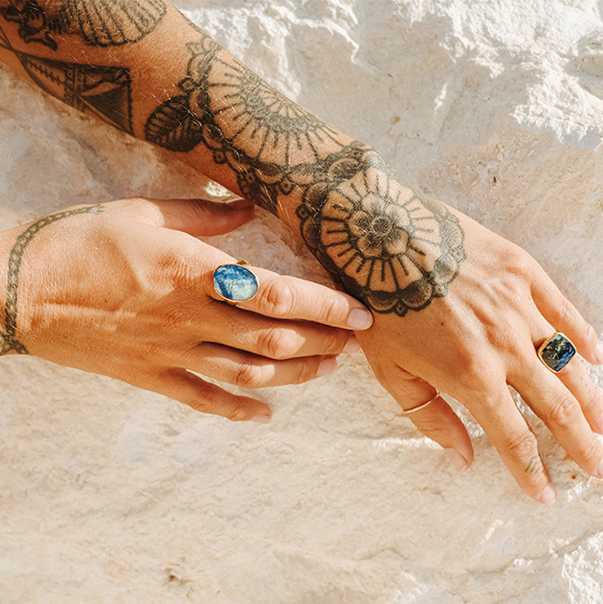Azurite Crystal Ring