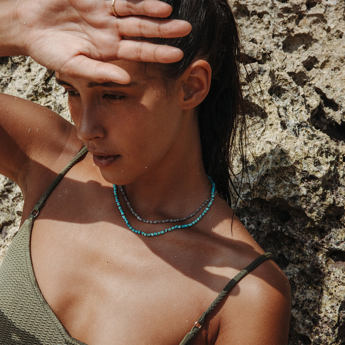 Heishi Turquoise || Gemstone Necklace