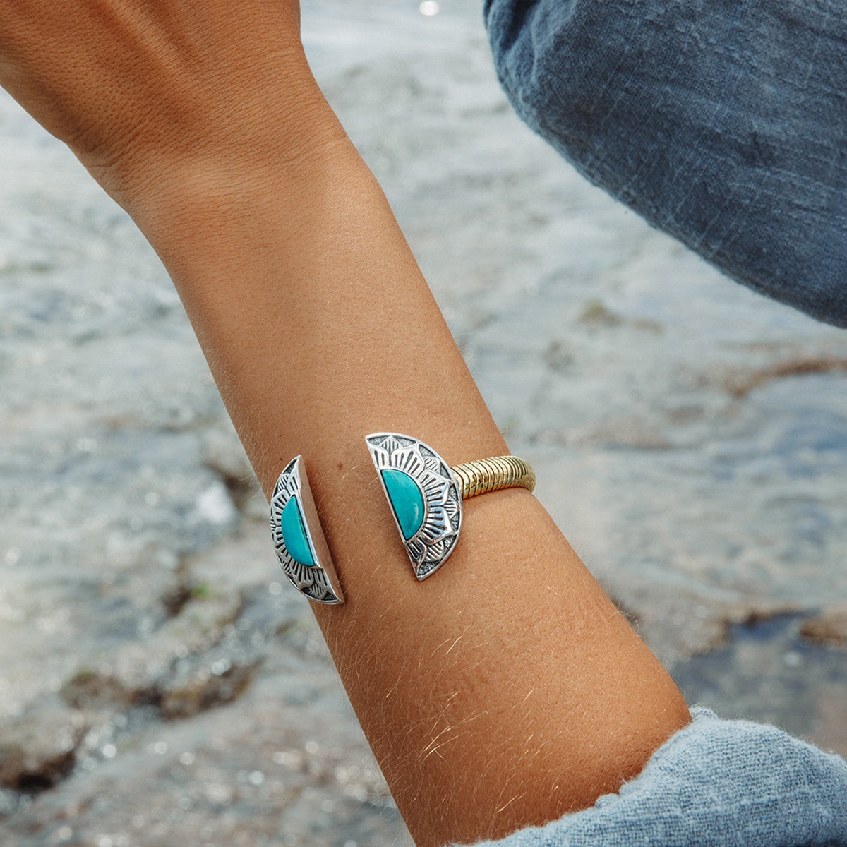 Natural Mystic Cuff || Turquoise