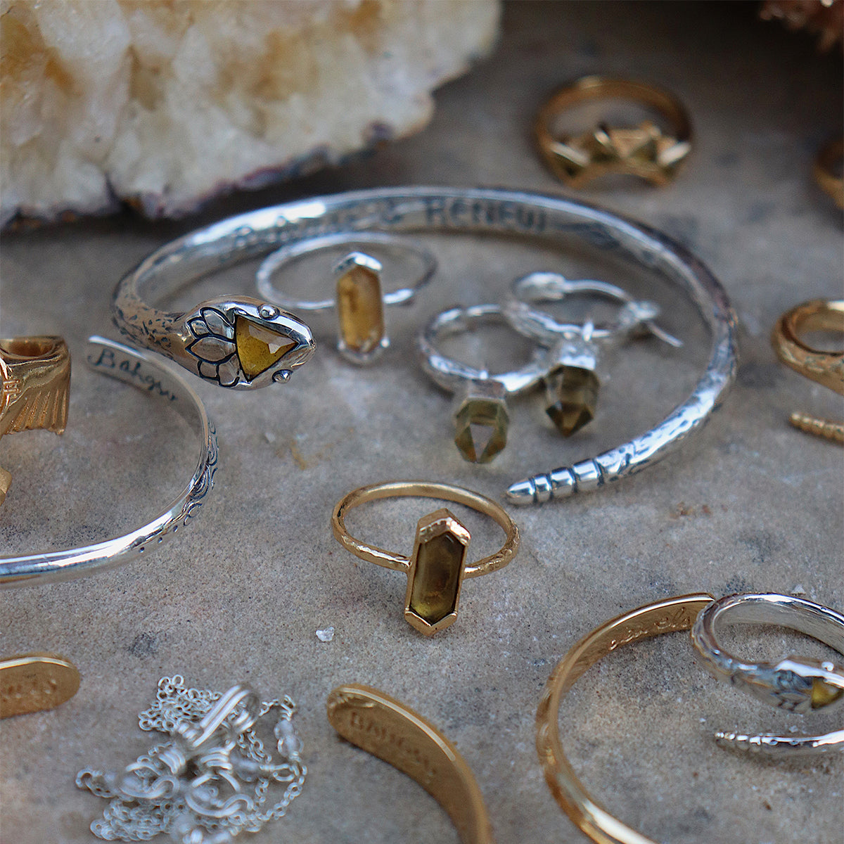 Serpent Cuff || Citrine