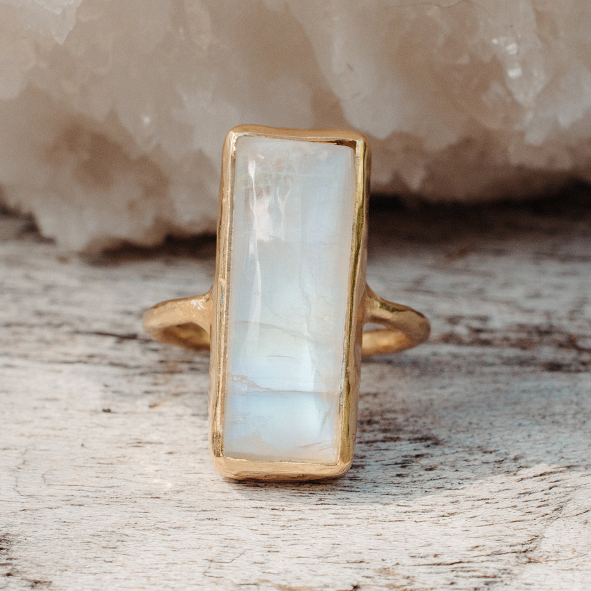 Rainbow Moonstone Elfin Ring