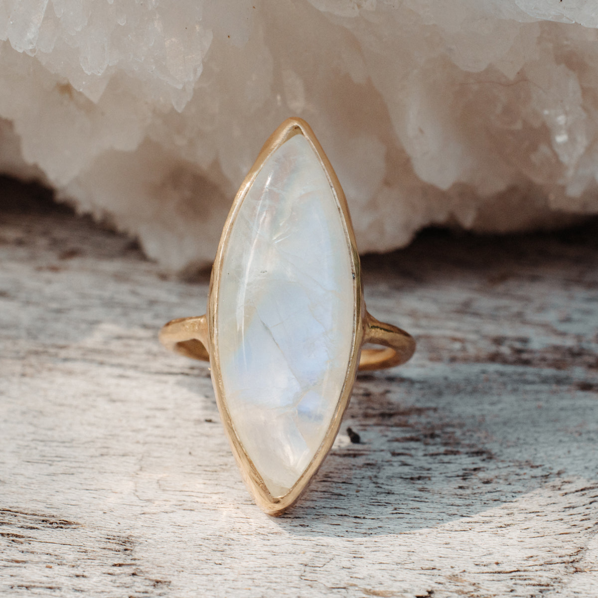 Rainbow Moonstone Elfin Ring