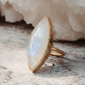 Rainbow Moonstone Elfin Ring
