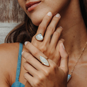 Rainbow Moonstone Elfin Ring