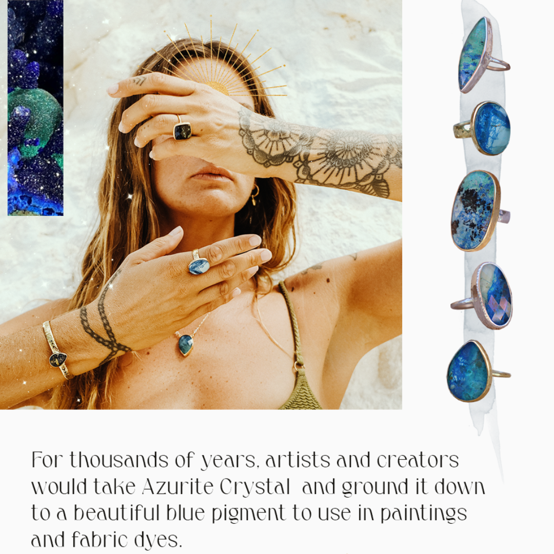 Azurite Crystal Ring