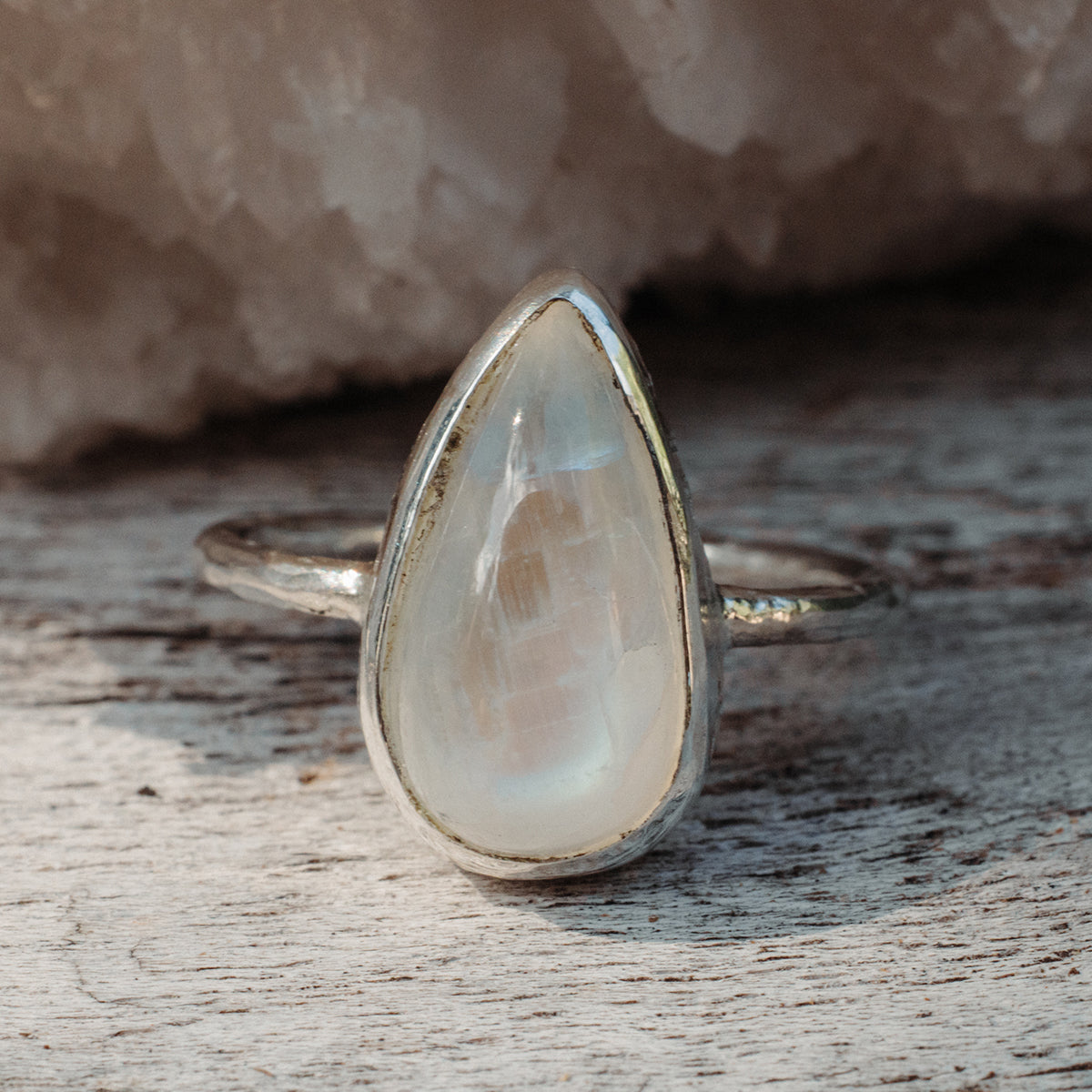 Rainbow Moonstone Elfin Ring