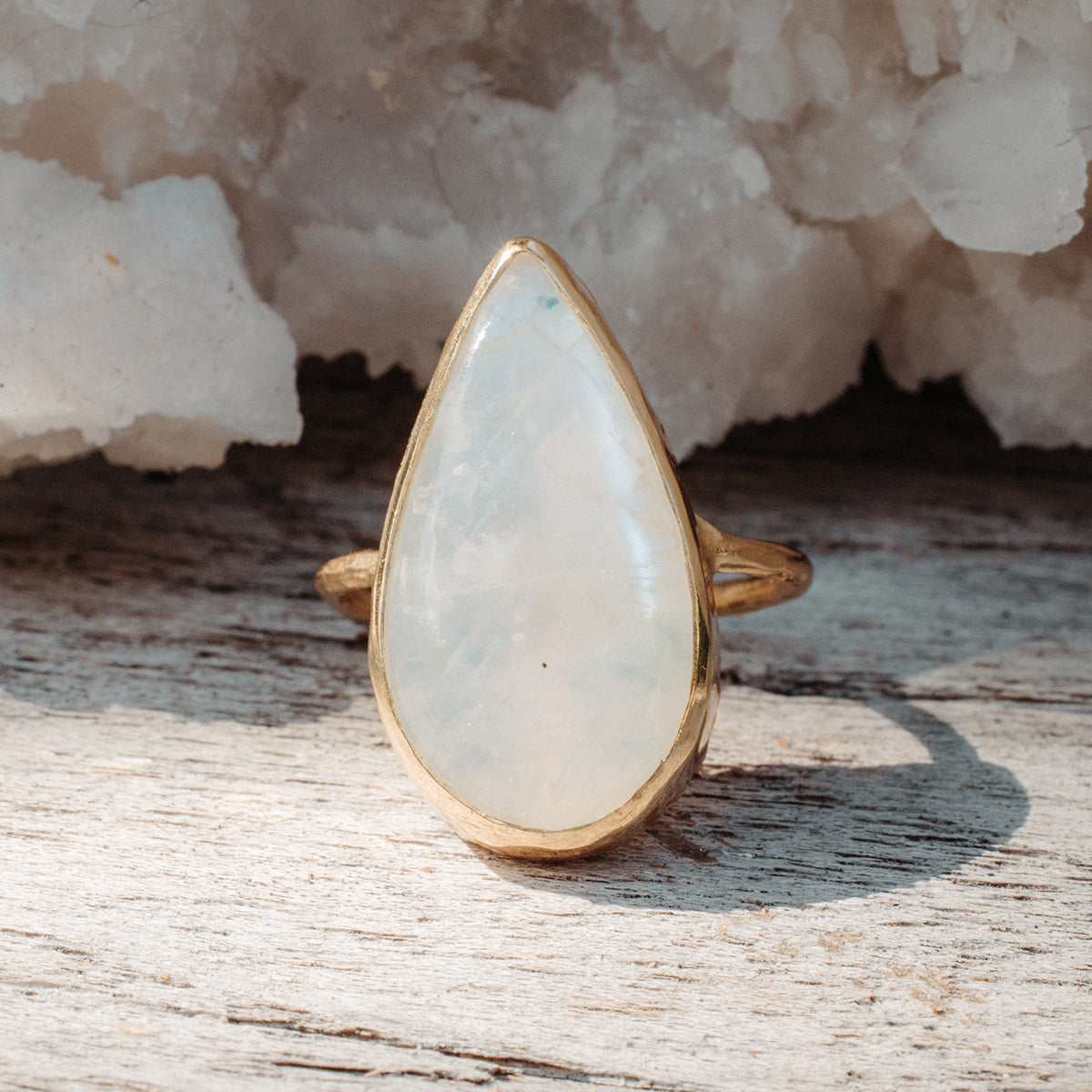 Rainbow Moonstone Elfin Ring