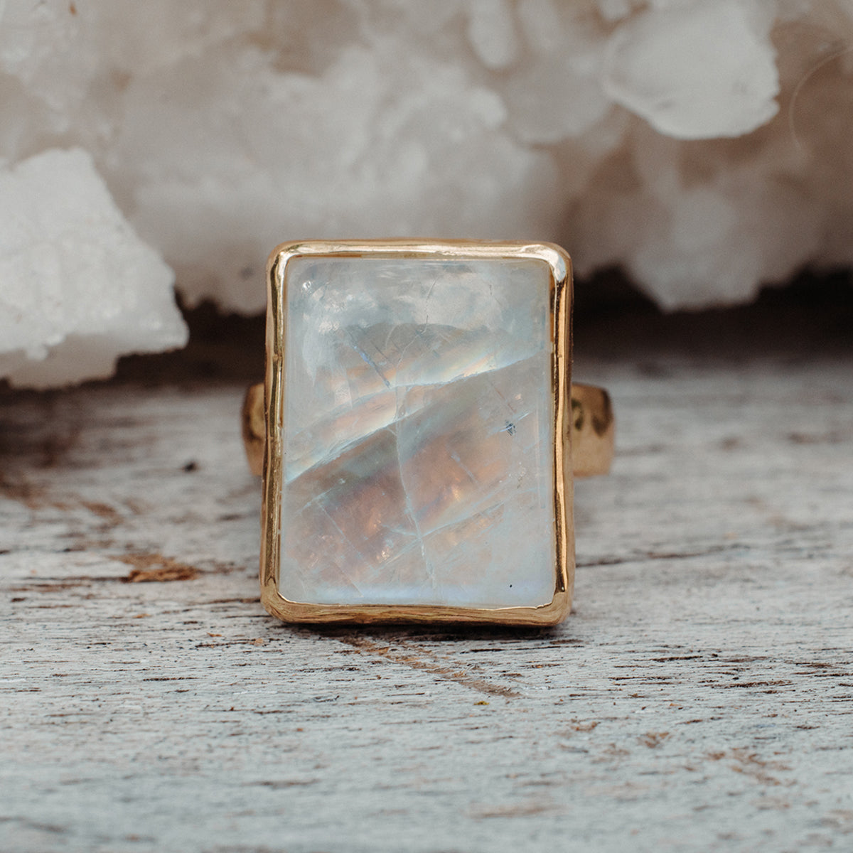 Rainbow Moonstone Ring