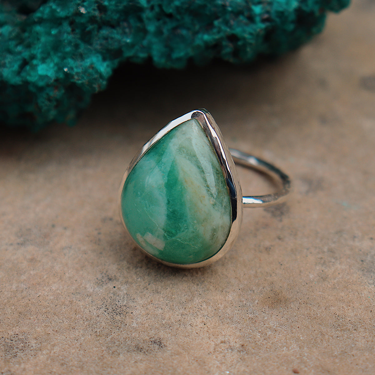 Emerald Quartz Elfin Ring