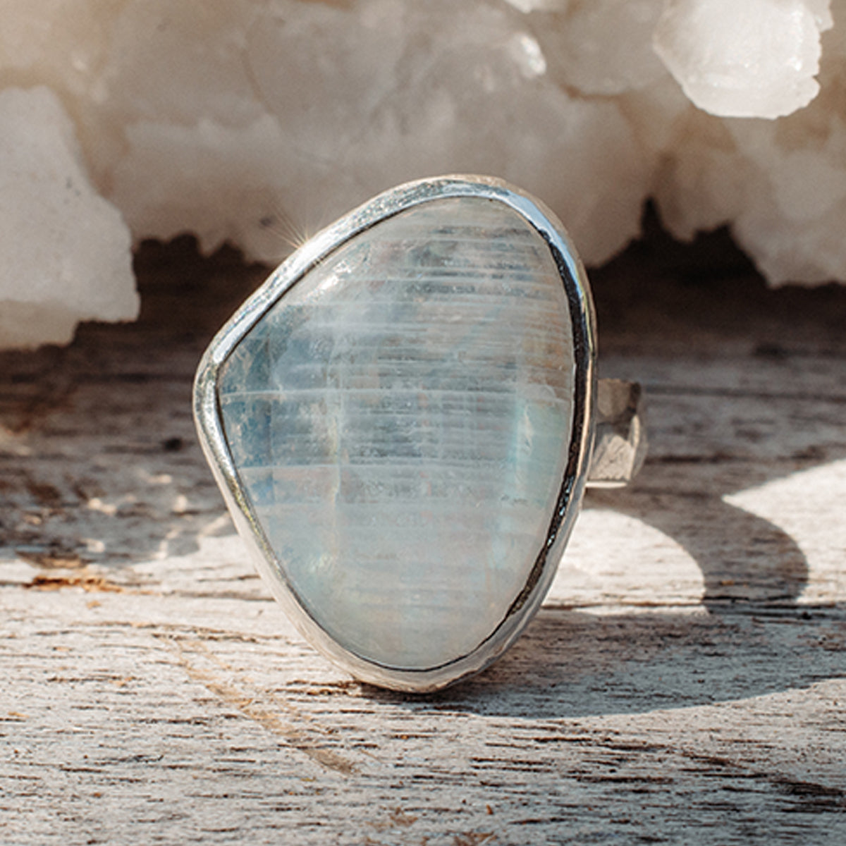 Rainbow Moonstone  Ring