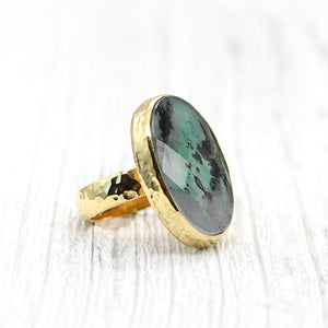 Azurite Crystal Ring