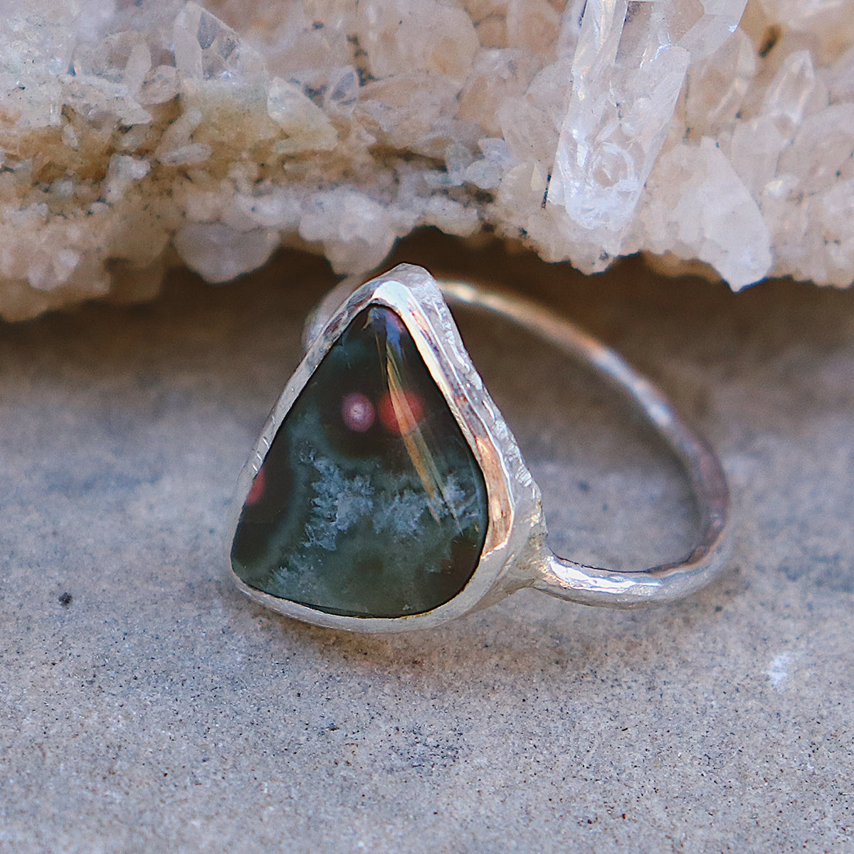 Ocean Jasper Elfin Ring