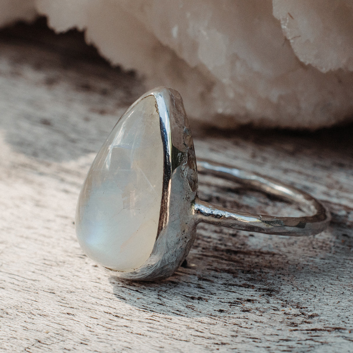Rainbow Moonstone Elfin Ring