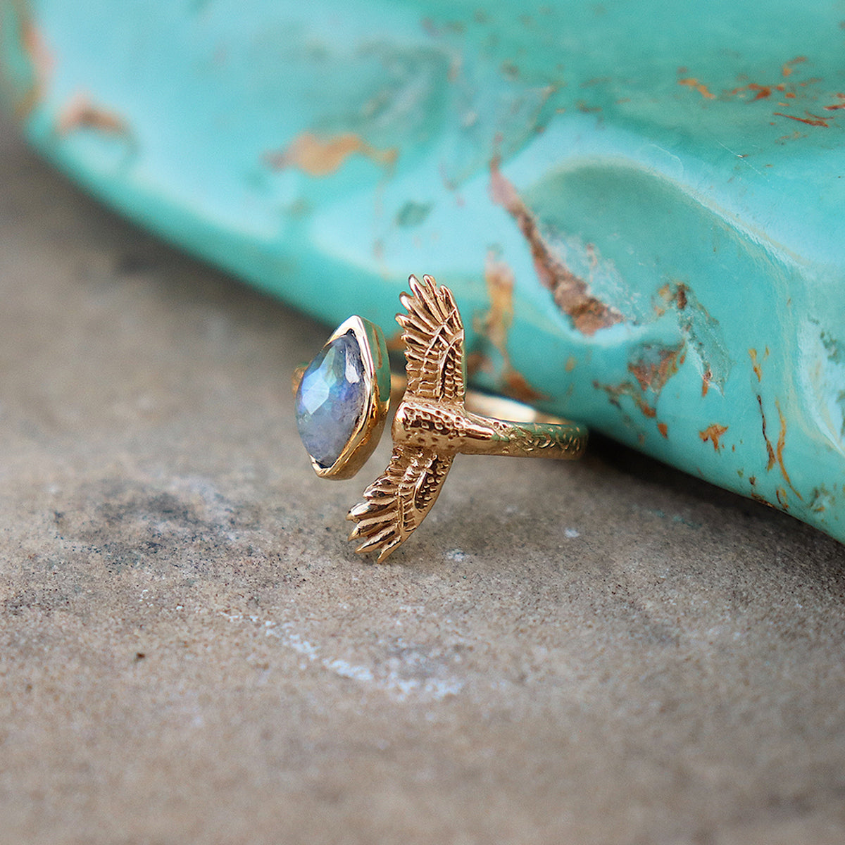 Elder Bird || Moonstone Ring