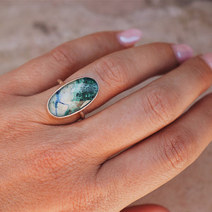 Azurite Crystal Elfin Ring