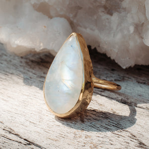 Rainbow Moonstone Elfin Ring