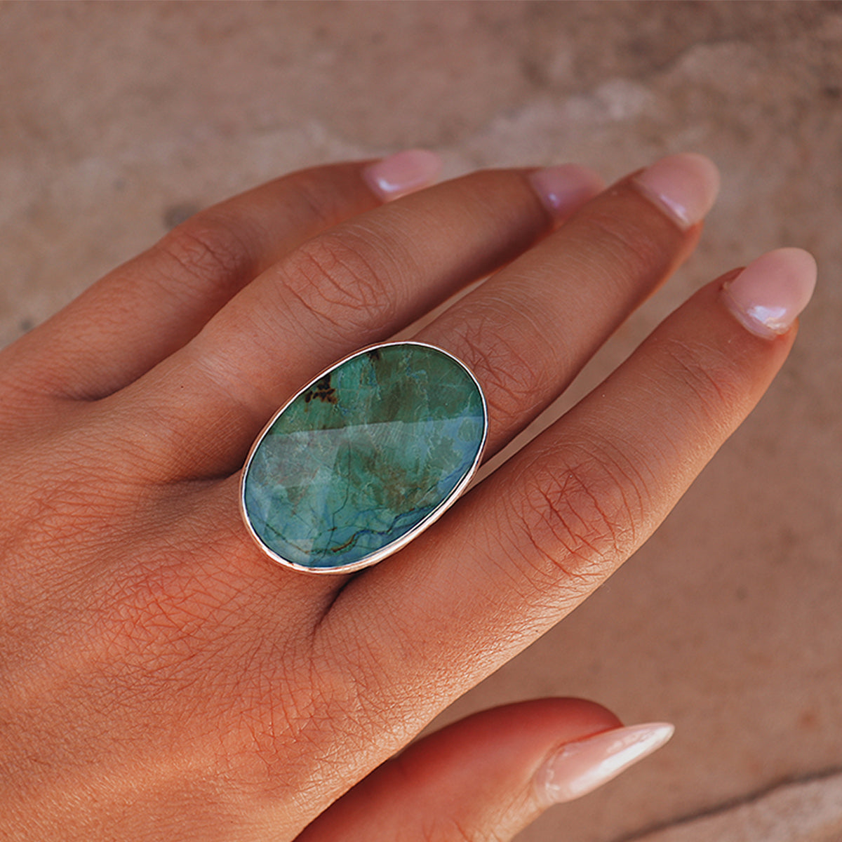 Azurite Crystal Ring