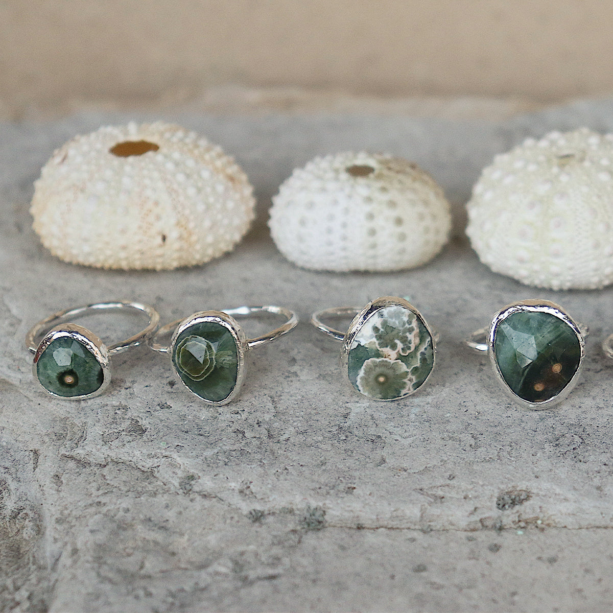 Ocean Jasper Elfin Ring
