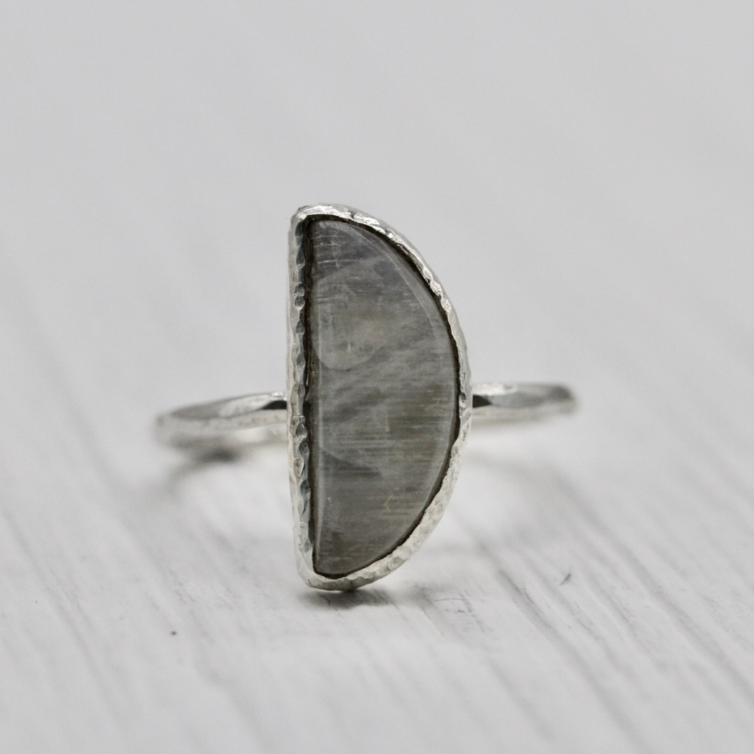 Moonstone Elfin Ring ||  half moon