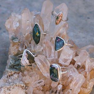 Ocean Jasper Elfin Ring