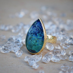 Azurite Crystal Ring