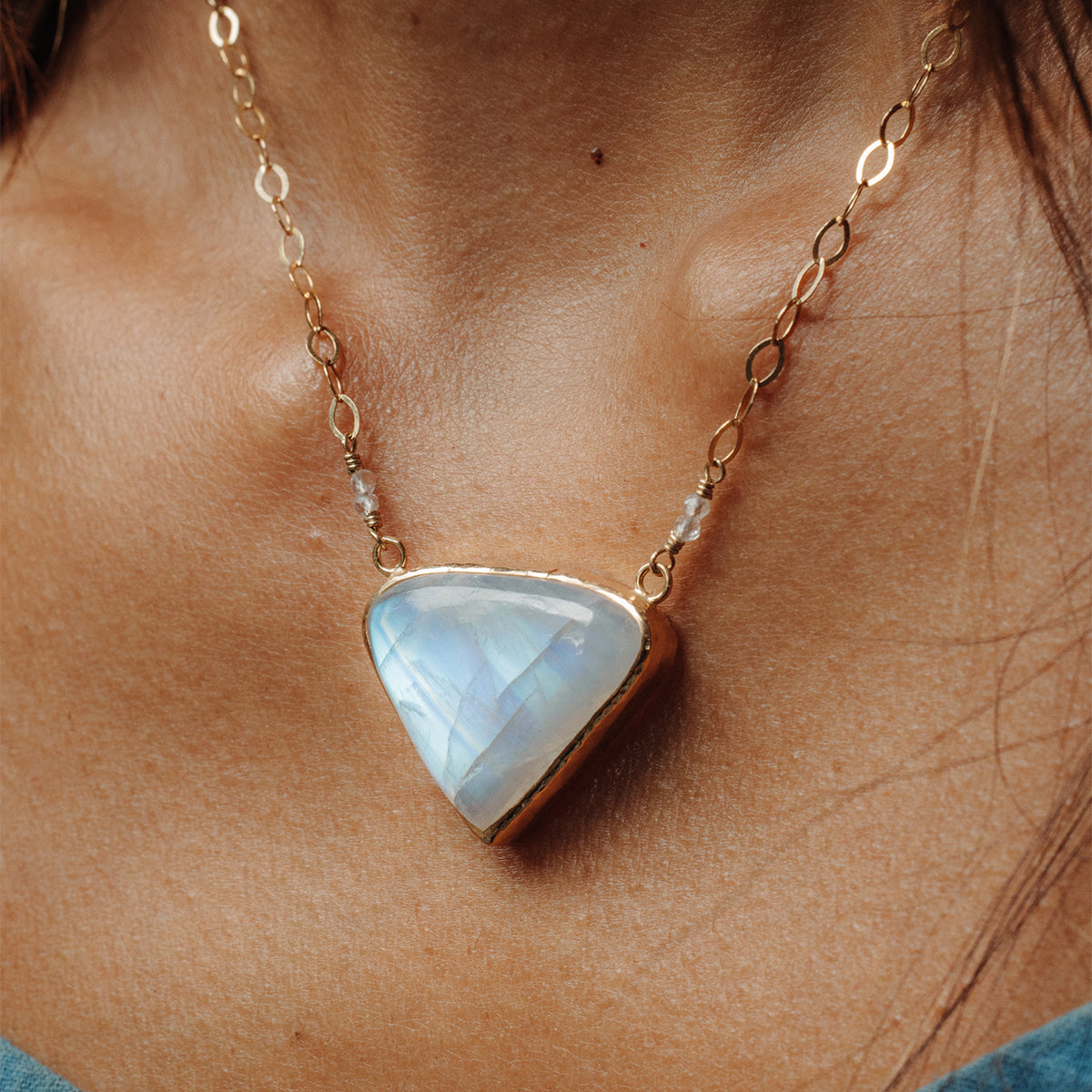 Rainbow Moonstone Necklace