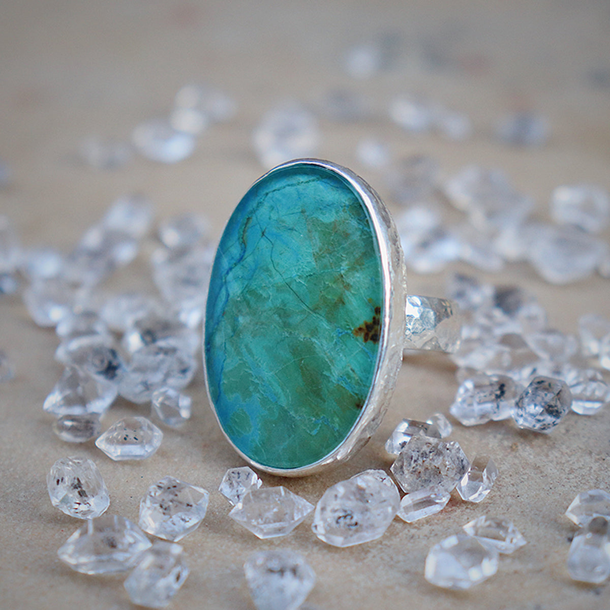 Azurite Crystal Ring