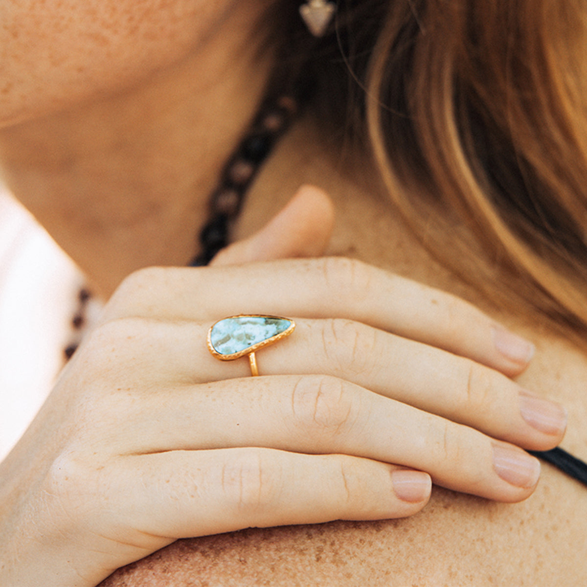 Azure Chrysocolla Elfin Ring