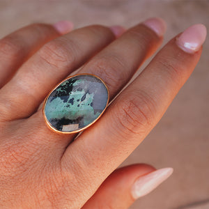 Azurite Crystal Ring