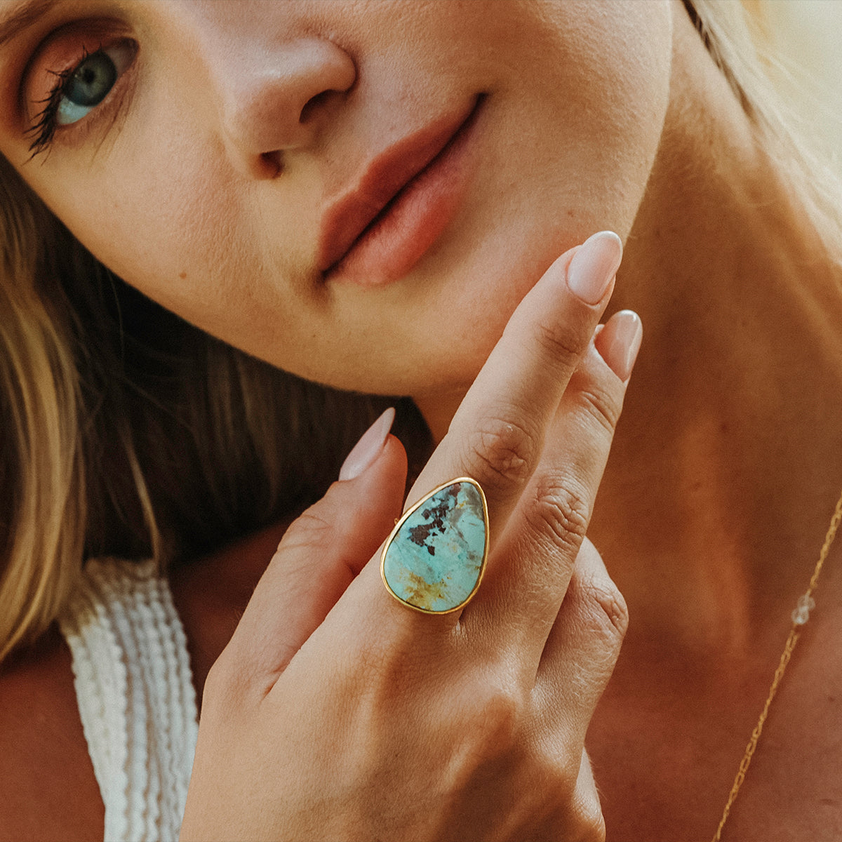 Arizona Chrysocolla Elfin Ring