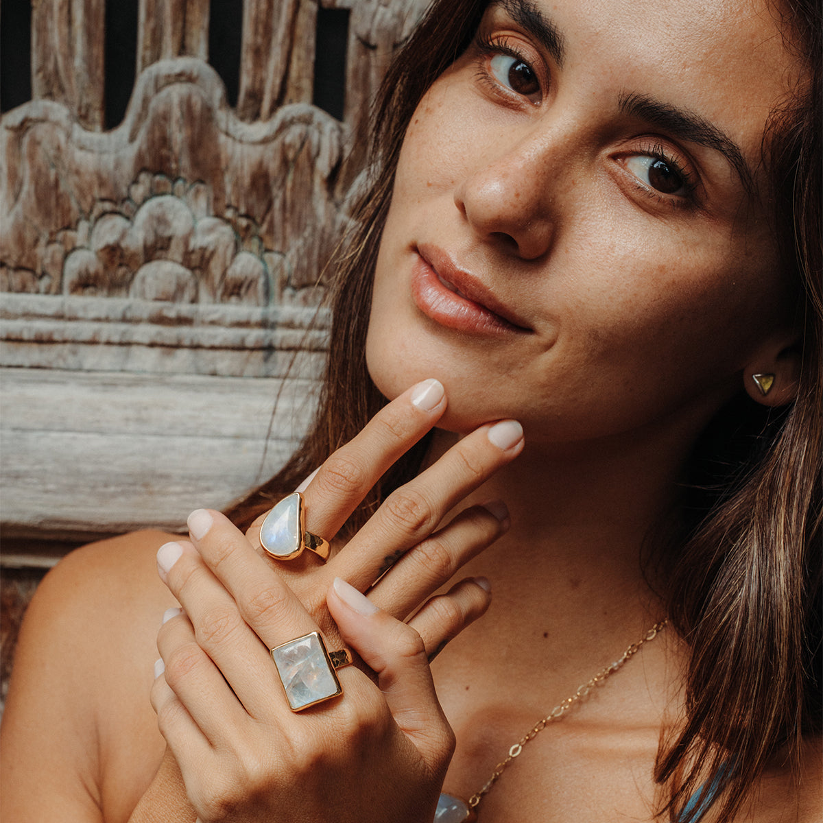 Rainbow Moonstone Ring