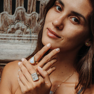 Rainbow Moonstone Ring