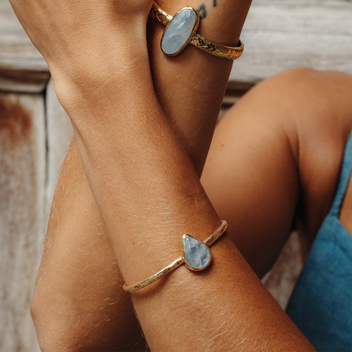 Your Center Cuff || Rainbow Moonstone