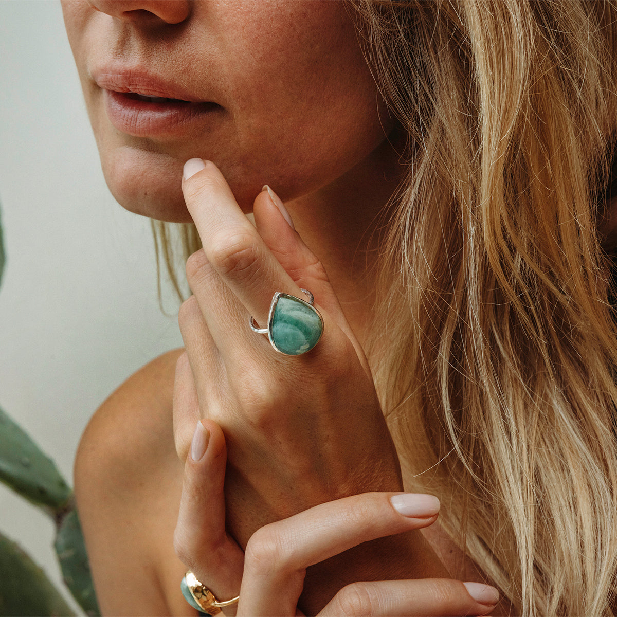 Emerald Quartz Elfin Ring