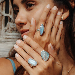 Rainbow Moonstone  Ring